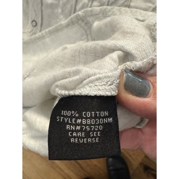 Buckle Black Label No 48 gray Athletic Fit snap button up Sz L Moto Biker - Picture 7 of 9